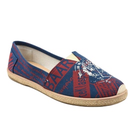 Férfi kék espadrilles cipő BKA-48 piros 1