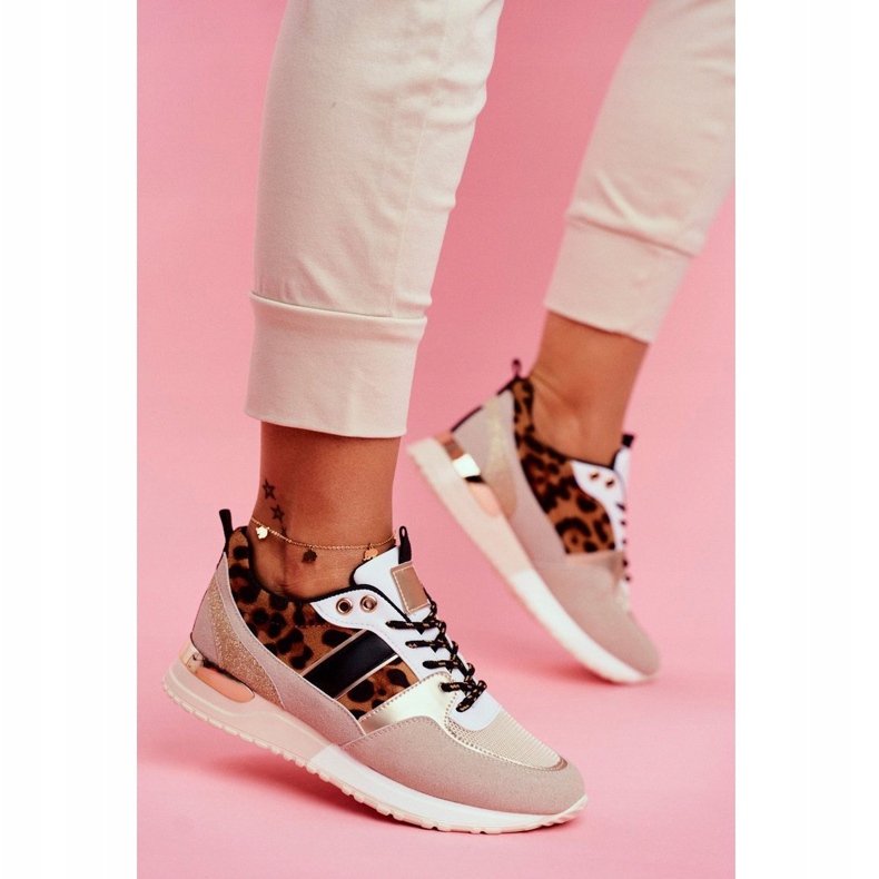 Női sportcipő Bézs Leopard Himme 1