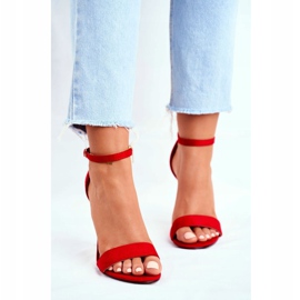 PS1 Női szandál magas sarkú öko-velúr Liberty Red piros 1
