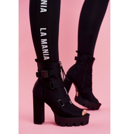 PS1 Női bokacsizma nyitott orrú fekete Gladios 2