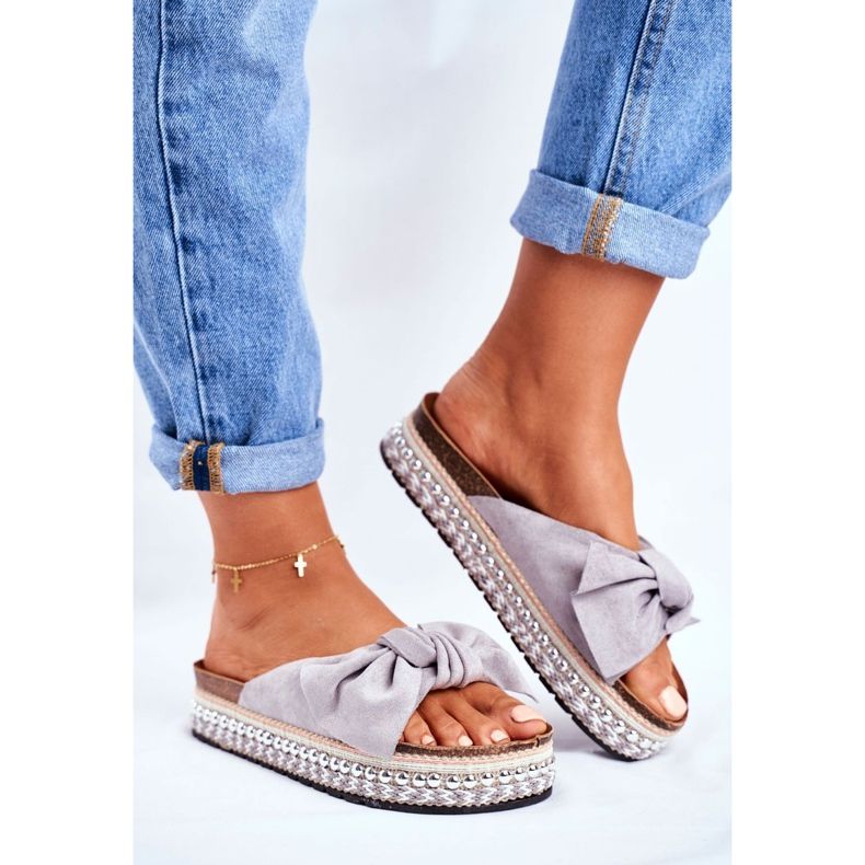 Női magas papucs szürke Mortigo 1