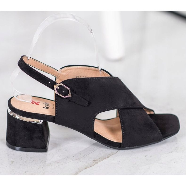 Kylie Stílusos fekete szandál 2