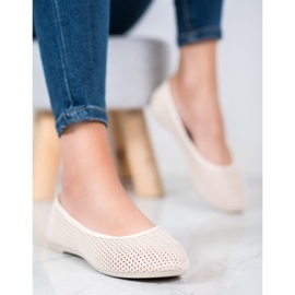 SHELOVET Könnyű áttört balerinák barna 1