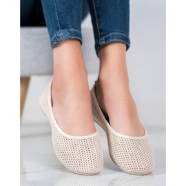 SHELOVET Könnyű áttört balerinák barna 2