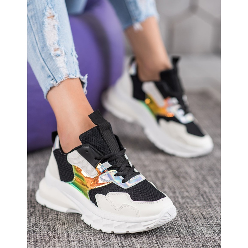 Mannika Divatos hálós cipők fekete 1