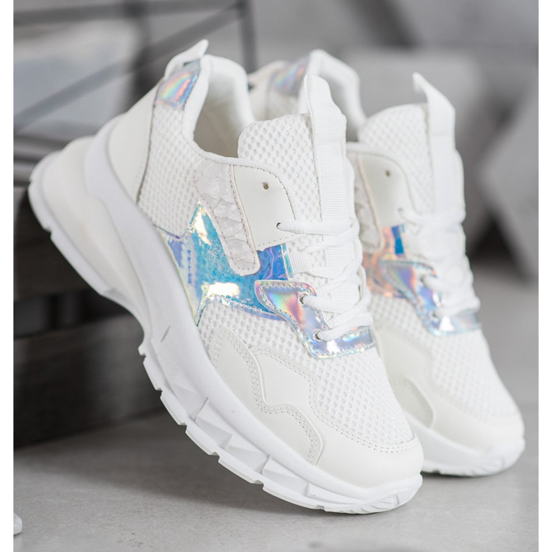 Mannika Divatos hálós cipők fehér 2