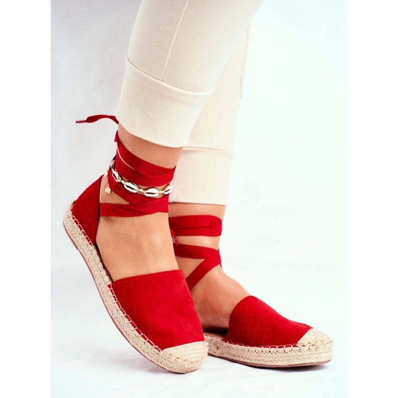 SEA Női espadrillák, kötött vászon, vörös bonjour piros 1