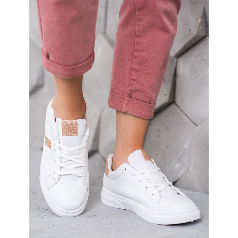 SHELOVET Sportcipő csillogással fehér 1