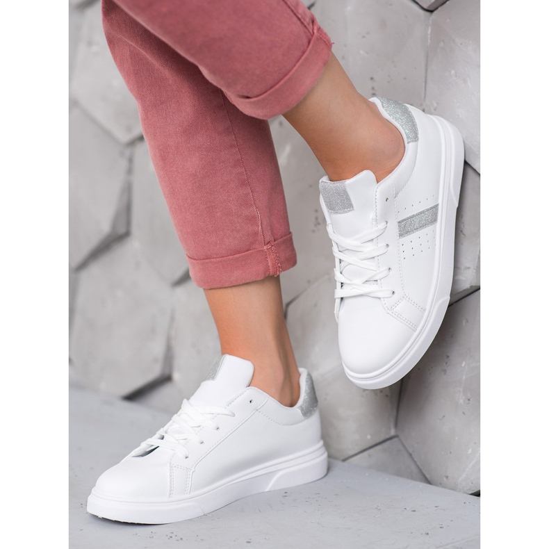 SHELOVET Sportcipő csillogással fehér 2