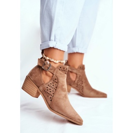 Bellucci Női csizma kivágott rugóval Beige Rita bézs 2