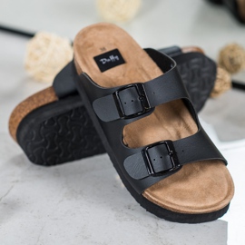 SHELOVET Fekete papucs a platformon 2