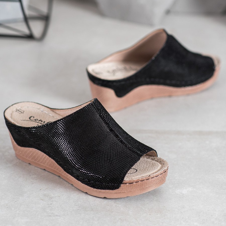 Filippo Fekete bőr papucs 1