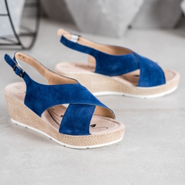 Filippo Könnyű bőr szandál kék 1