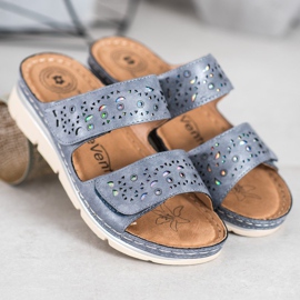 Evento Kényelmes tépőzáras papucs kék 1