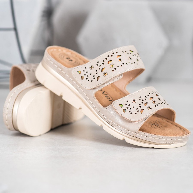 Evento Kényelmes tépőzáras papucs barna 2