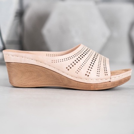 Evento Papucs áttört mintával rózsaszín 2