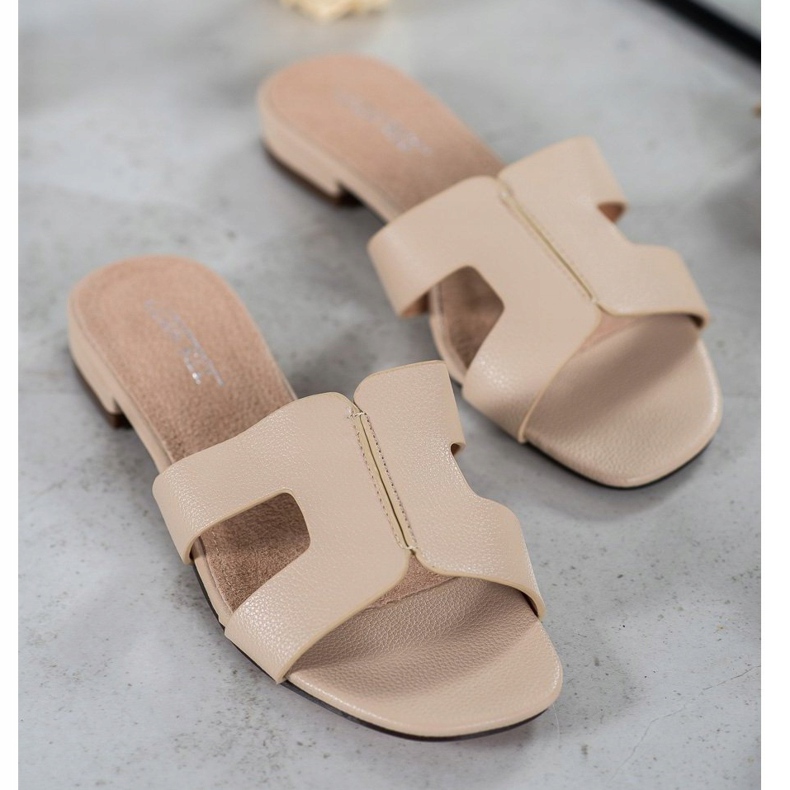 SHELOVET Klasszikus Eco bőr papucs barna 1