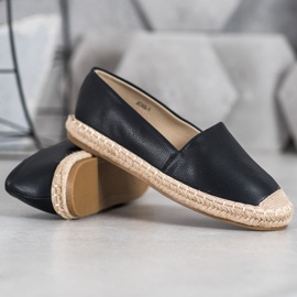 SHELOVET Könnyű öko-bőr espadrillák fekete 2 SHELOVET Könnyű öko-bőr espadrillák fekete 2