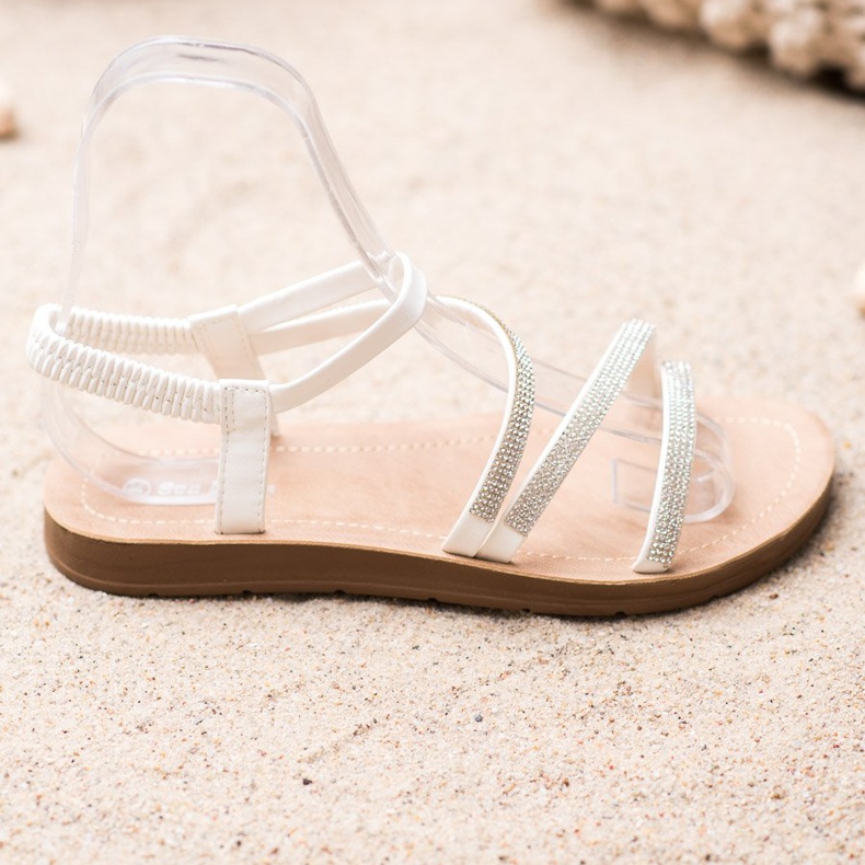 Sea Elves Elegáns csúszós szandál fehér 1