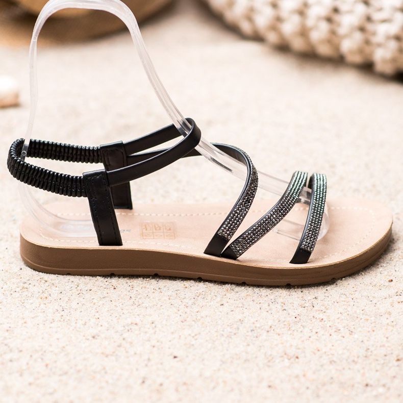 Sea Elves Elegáns csúszós szandál fekete 1