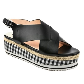 Fekete szandál az 1507-1 platformon 1