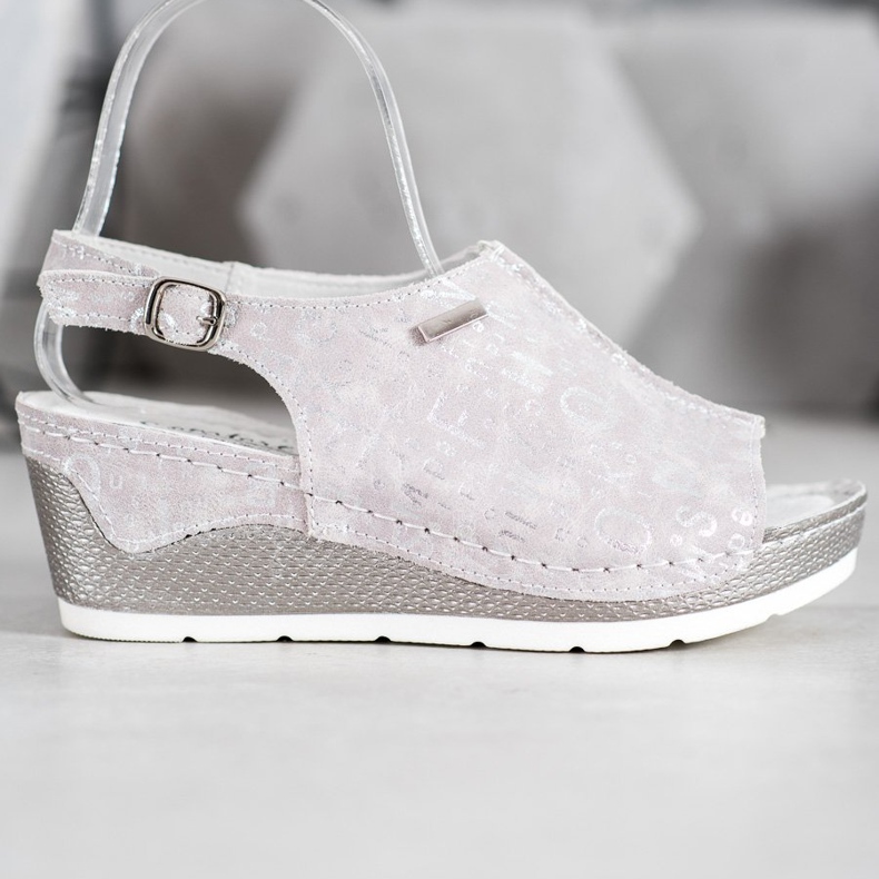 Filippo Bőrrel bevont szandál szürke 2