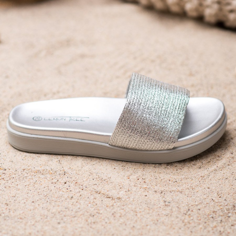 SHELOVET Klasszikus ezüst papucs szürke 1