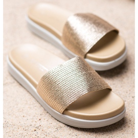 SHELOVET Klasszikus arany papucs aranysárga 1