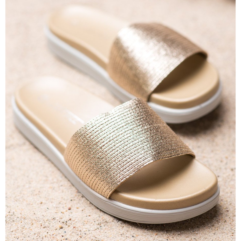 SHELOVET Klasszikus arany papucs aranysárga 1