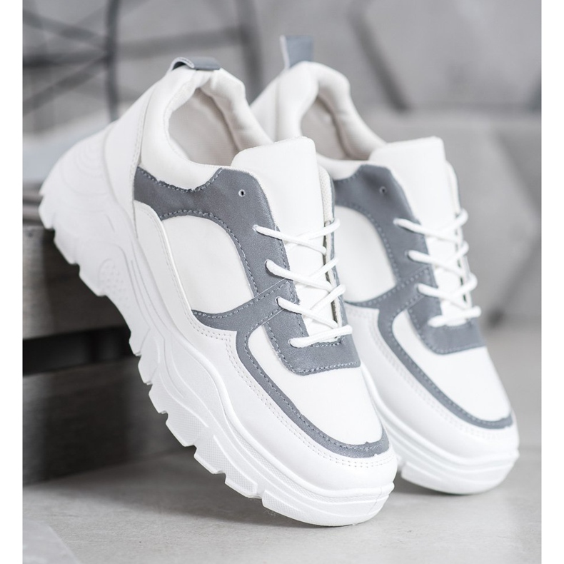 SHELOVET Divatos fűzött cipők fehér 1