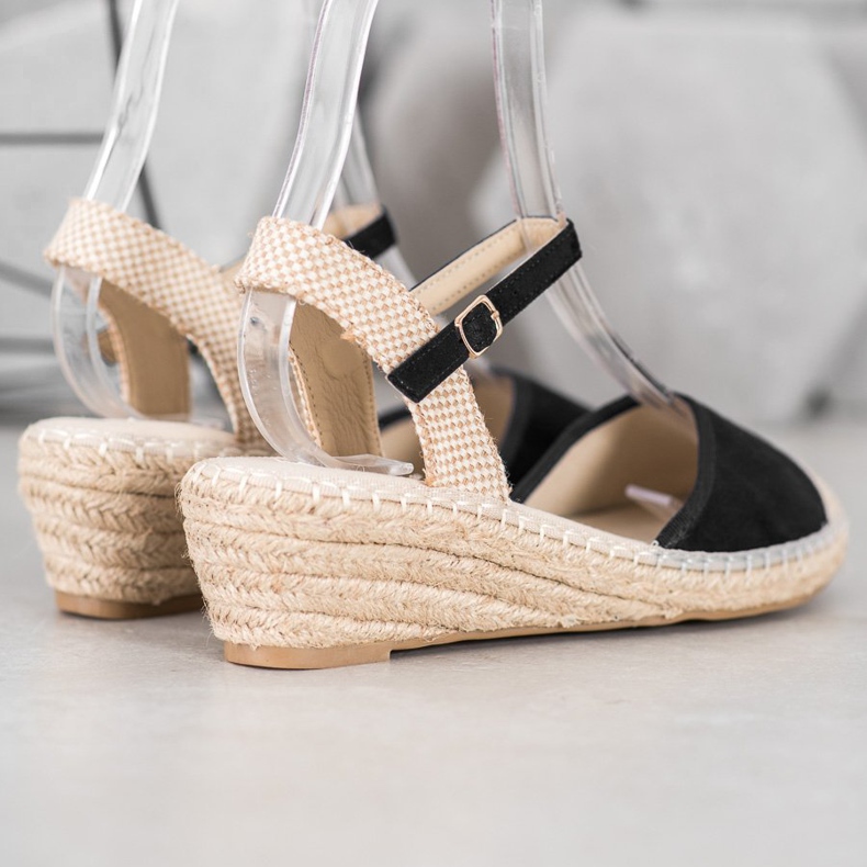 Best Shoes Fekete Espadrilles szandál 2