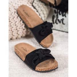 Evento Velúr papucs a platformon fekete 1