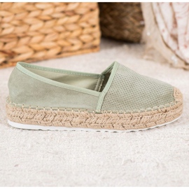 Seastar Áttört espadrillák velúrral zöld 2