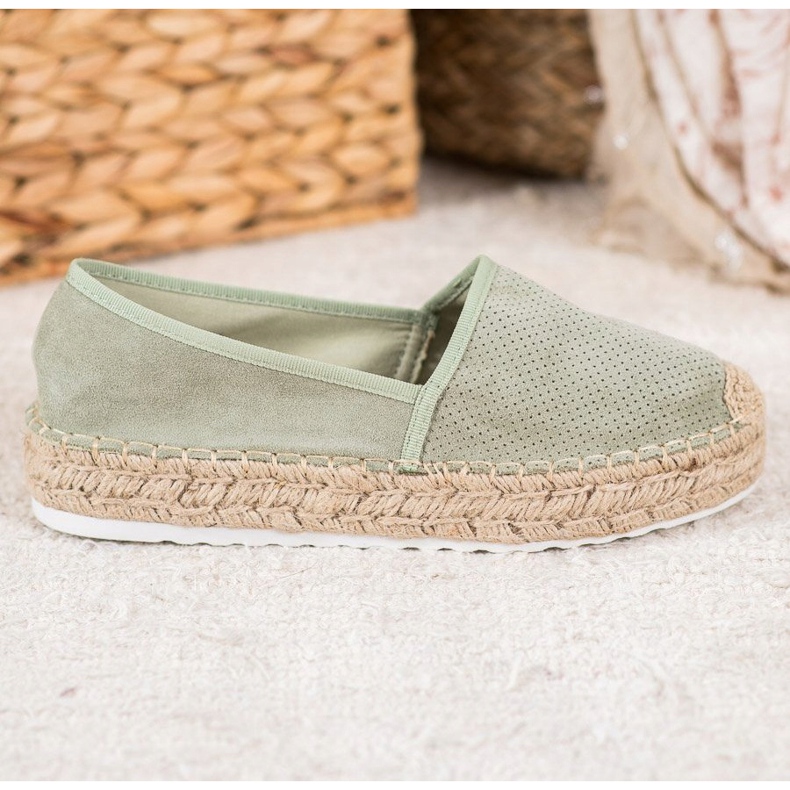 Seastar Áttört espadrillák velúrral zöld 2 Seastar Áttört espadrillák velúrral zöld 2