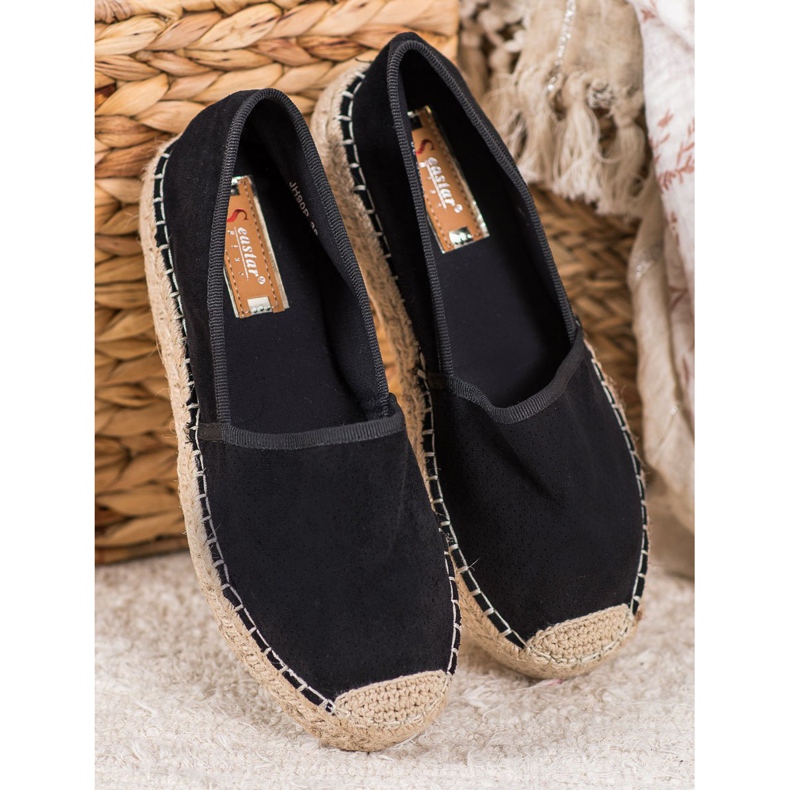 Seastar Áttört espadrillák velúrral fekete 1 Seastar Áttört espadrillák velúrral fekete 1