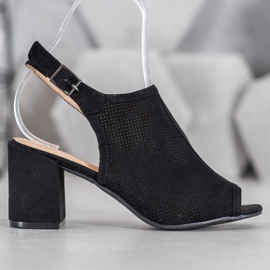 SHELOVET Klasszikus zárt szandál fekete 2