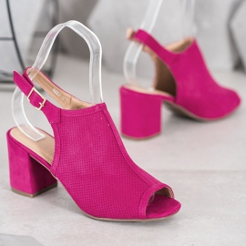 SHELOVET Klasszikus zárt szandál rózsaszín 1