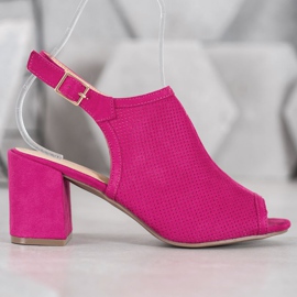 SHELOVET Klasszikus zárt szandál rózsaszín 2