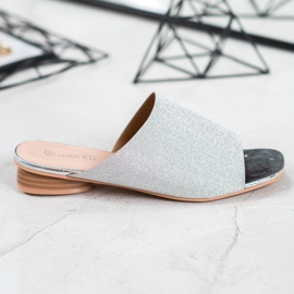 SHELOVET Elegáns papucs csillogással szürke 2