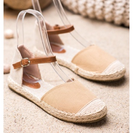 SHELOVET Textil espadrillák barna 1