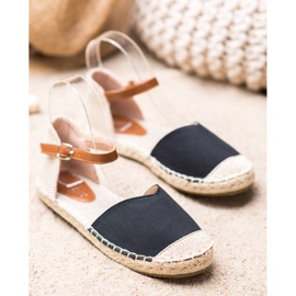 SHELOVET Textil espadrillák fekete 1