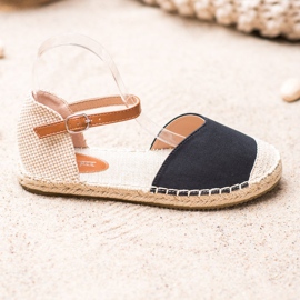 SHELOVET Textil espadrillák fekete 2