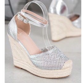 Weide Fényes Espadrilles On Wedge szürke 1