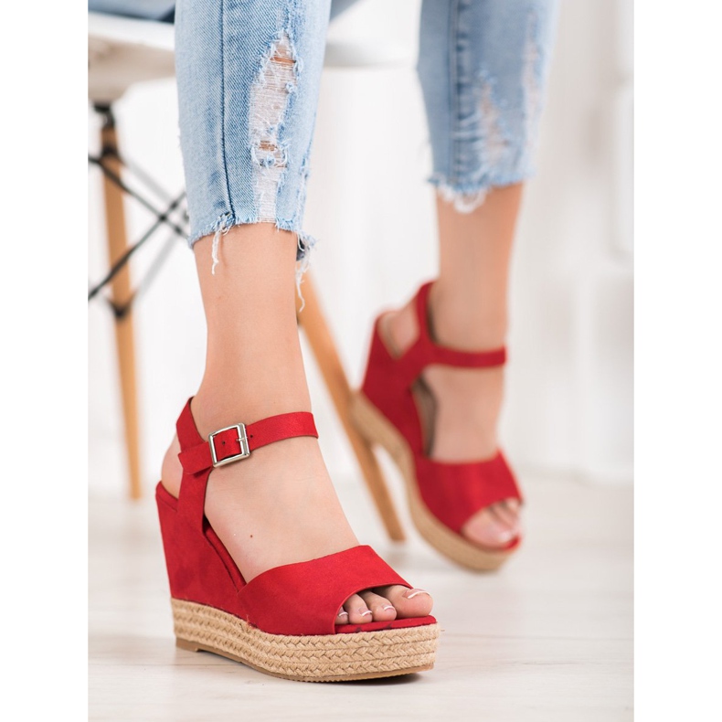 Clowse Piros szandál egy magas sarkú 1