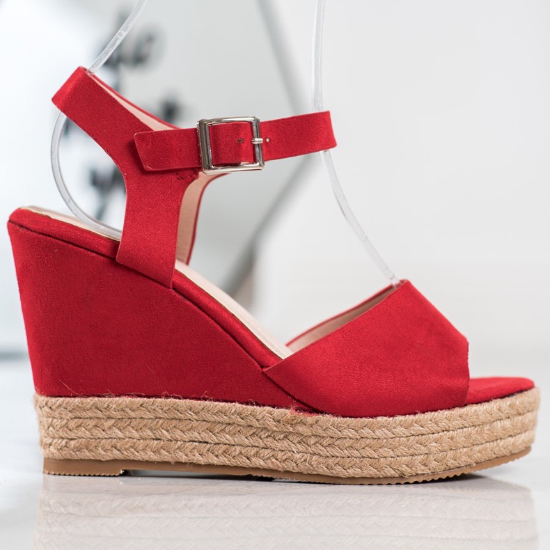 Clowse Piros szandál egy magas sarkú 2