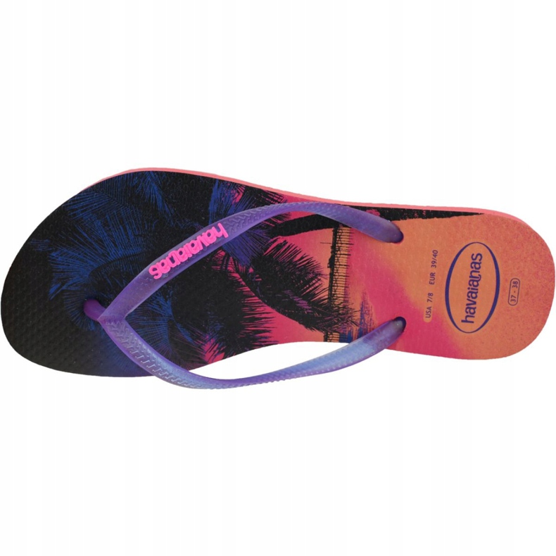 Havaianas Slim Paisage 4132614-6024 papucs sötétkék rózsaszín 2