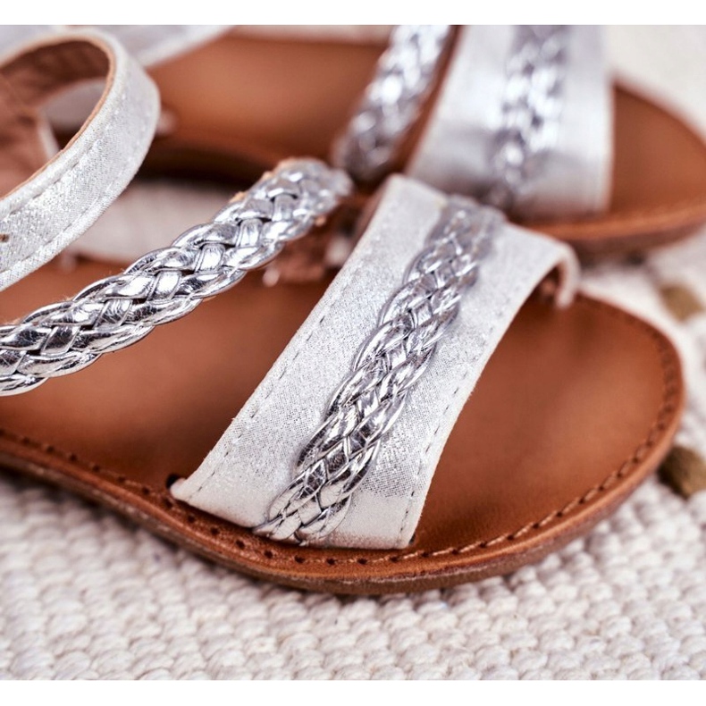 FRROCK Gyermek ezüst Kremo szandál szürke 3