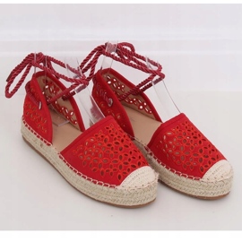 Espadrillák a boka körül piros G1573 Piros 1