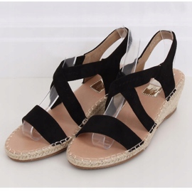 Fekete szandál ék espadrilles fekete S-823 Black 1