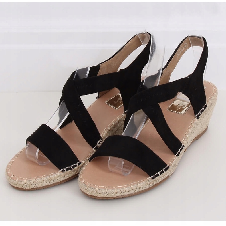 Fekete szandál ék espadrilles fekete S-823 Black 1